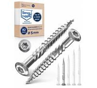 Viti per legno Ø5x50 mm testa bombata TX25 (Torx) - acciaio C1 alta resistenza -