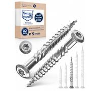 Viti per legno Ø5x60 mm testa bombata TX25 (Torx) - acciaio C1 alta resistenza - per decking e terrazze e legni duri - per fai da te e hobbisti - 200 pezzi