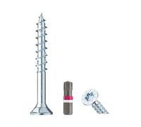 Viti per legno ASSY | acciaio CSMP zincato | 8 x 300 filettatura parziale | testa svasata RW | 75 pezzi con punta