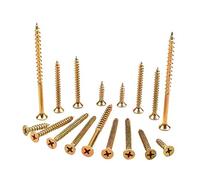 Viti per legno autofilettanti, viti, chiodi in fibra di vetro a testa svasata a testa svasata piana con impronta a croce, M3.5-Colore zinco M3.5 * 40mm (600 pezzi)