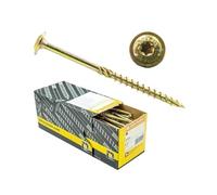 Viti per legno con testa piatta, zincate, Torx TX, colore: giallo