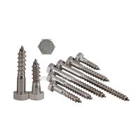 VITI PER LEGNO IN ACCIAIO INOX TESTA ESAGONALE TIRAFONDI MORDENTI D.8mm D.10mm