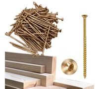 KLIMAS Viti per legno - Torx set - Testa Svasata Piana - Viti multiuso - viti legno - Viti autofilettanti per legno - Giallo Zinco viti per legno torx - set viti da 6x100 mm - 100 pezzi