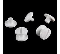 Viti per libri in plastica | nero o bianco | dimensioni a scelta | 20, 50, 100 o 1000 pezzi | Rivetti a vite in plastica | per quaderni, album, carte, cartelline ecc/bianco, 8 mm, 50 pezzi