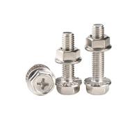 Viti per metallo 10-20 set di viti a testa esagonale in acciaio inossidabile 304, bulloni e dadi a flangia seghettata, set combinato M3 M4 (10 mm, M4 (10 set))