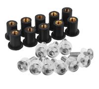 Viti per motociclette Compatibile con Yamaha per YZF600R per Thunder Cat 1994-2005 10 Pezzi 5MM Parabrezza Moto Kit Viti Montaggio Parabrezza per Bolt(Silver)