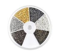 Viti per occhielli, 6 colori, mini viti a occhio, ganci a vite, gancio a vite, gancio a vite, attacco per portachiavi, per resina, gioielli, perle e plastica, 4 x 8 mm.