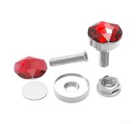 Viti per targa per moto per m6, Decorative per crystal, ABS+Alluminio(Red) | per targa per moto, Design Cristallo Colorato, Ideale Piloti, ABS e Alluminio, Misura M6