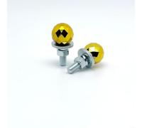 Viti per targa Sferiche per m6 per Auto e per moto Viti per targa(Gold) | Design sferico diamantato, aspetto elegante, da lontano, ideale per personalizzazione veicolo