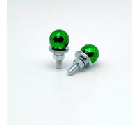Viti per targa Sferiche per m6 per Auto e per moto Viti per targa(Green) | Design sferico diamantato, aspetto elegante, da lontano, ideale per personalizzazione veicolo