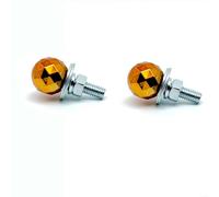 Viti per targa Sferiche per m6 per Auto e per moto Viti per targa(Orange) | Design sferico diamantato, aspetto elegante, da lontano, ideale per personalizzazione veicolo