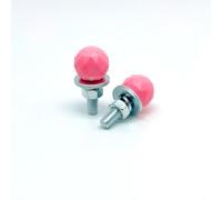 Viti per targa Sferiche per m6 per Auto e per moto Viti per targa(Pink) | Design sferico diamantato, aspetto elegante, da lontano, ideale per personalizzazione veicolo