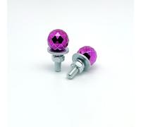 Viti per targa Sferiche per m6 per Auto e per moto Viti per targa(Purple) | Design sferico diamantato, aspetto elegante, da lontano, ideale per personalizzazione veicolo
