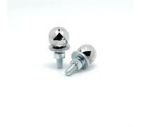 Viti per targa Sferiche per m6 per Auto e per moto Viti per targa(Silver) | Design sferico diamantato, aspetto elegante, da lontano, ideale per personalizzazione veicolo