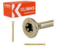 KLIMAS Viti per legno - Torx set - Testa Svasata Piana - Viti multiuso - viti legno - Viti autofilettanti per legno - Giallo Zinco viti per legno torx - set viti da 3x40 mm - 500 pezzi
