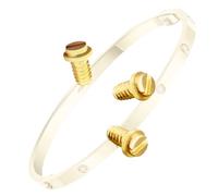 Viti piatte da 3,90 mm di ricambio per braccialetto Cartier Love, oro giallo, 3 pezzi (oro)