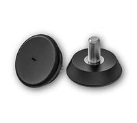 Viti piatte, piedini per mobili, viti di bilanciamento del pavimento, in plastica, con bullone filettato in acciaio zincato, nero, 4 pezzi (M 6 x 20 mm, base 30 mm)