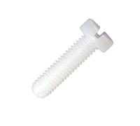 Viti Testa Cilindrica DIN84 in Plastica (Nylon 6.6), Resistenti, Taglio a Cacciavite, per Assemblaggio, Uso Industriale e Domestico - M6X30 - Bianco - 20 pezzi - Plastic Hardware Store