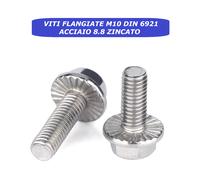 VITI TESTA ESAGONALE FLANGIATE M10 CON FLANGIA RONDELLA DIN6921 8.8 ZINCATO