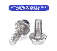 VITI TESTA ESAGONALE FLANGIATE M5 M6 CON FLANGIA RONDELLA DIN6921 8.8 ZINCATO