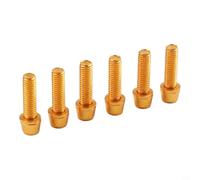 Viti Titaniumate per Bici M5x18mm Resistenti Viti Titaniumate | Acciaio placcato per titanio, resistenza , ideale per avventure ciclistiche, set da 6 pezzi(Gold)