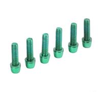 Viti Titaniumate per Bici M5x18mm Resistenti Viti Titaniumate | Acciaio placcato per titanio, resistenza , ideale per avventure ciclistiche, set da 6 pezzi(green)