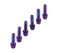 Viti Titaniumate per Bici M5x18mm Resistenti Viti Titaniumate | Acciaio placcato per titanio, resistenza , ideale per avventure ciclistiche, set da 6 pezzi(Purple)