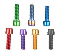Viti Titaniumate per Bici M5x18mm Resistenti Viti Titaniumate | Acciaio placcato per titanio, resistenza , ideale per avventure ciclistiche, set da 6 pezzi(Blue)