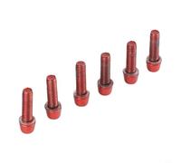 Viti Titaniumate per Bici M5x18mm Resistenti Viti Titaniumate | Acciaio placcato per titanio, resistenza , ideale per avventure ciclistiche, set da 6 pezzi(Red)