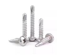 Viti, viti autofilettanti, 50 pezzi 410 viti autofilettanti tonde in acciaio inossidabile con filettatura autoperforante, for lamiera a testa cilindrica M3.5 M4.2 .8(M3.5-50Pcs,50mm)