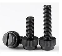 Viti Zigrinata 10/20 pezzi M3 M4 M5 M6 M8 trasparente nylon PA66 bianco nero plastica zigrinata testa scanalata(Black,20pcs M5x20)