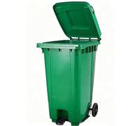 VITIWEDTY Pattumiera da Esterno Resistente, con Ruote e Coperchio, per Uso Commerciale e residenziale. (Green 65 Gallon/240L)