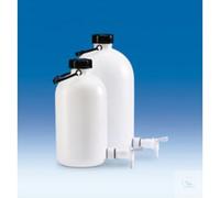 Vitlab Bottiglia in HDPE con rubinetto, collo stretto, capacità 25 l, diametro 280 mm, altezza 565 mm