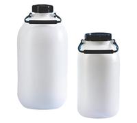 Vitlab Bottiglia in HDPE senza rubinetto, collo largo, capacità 5 l, diametro 170 mm, altezza 340 mm