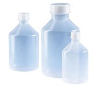 Vitlab Bottiglia in polipropilene con tappo a vite, collo stretto, trasparente, filettatura GL 18, capacità 100 ml, diametro 52 mm, altezza 100 mm, 20 pezzi