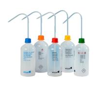Vitlab VITsafe LDPE - Flacone di sicurezza con tappo a vite rosso Vent-Cap, collo stretto, filettatura GL 32, acetato di etile, capacità 1000 ml, diametro 92 mm, altezza 221 mm, 12 pezzi