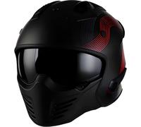 Vito Bruzano Stripe, casco modulare XL male Opaco Nero/Rosso