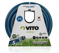 VITO Garden Tubo da giardino 15 mm (5/8 pollici), 20 m, 20 bar, 5 strati, indeformabile, flessibile, resistente alla pressione e ai raggi UV, colore: blu scuro (15 mm (5/8") 20 m)