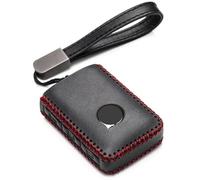 Vitodeco Custodia in vera pelle compatibile con Volvo XC40, XC60, XC90, S90, S60, V60, V90 2019-2023 (4 pulsanti, nero/rosso)