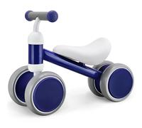 VITONIS Bicicletta senza pedali da 1 anno, giocattolo bicicletta per l'apprendimento per bambini con 4 ruote per 10-24 mesi, bicicletta per bambini maschi e femmine come regalo, blu intenso
