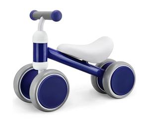VITONIS Bicicletta senza pedali da 1 anno, giocattolo bicicletta per l'apprendimento per bambini con 4 ruote per 10-24 mesi, bicicletta per bambini maschi e femmine come regalo, blu intenso