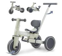 VITONIS bicicletta senza pedali da 1 anno, triciclo 5 in 1 con barra di spinta per bambini, girello per bambini da 1 a 4 anni Regali e giocattoli (verde)