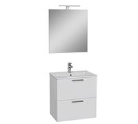 VitrA MIA - Set di mobili da bagno a parete con lavabo e specchio, 61 x 59 x 39,5 cm, colore: Bianco lucido