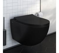 VitrA Sento WC sospeso a parete con VitrAFlush 2.0, 7748B083-0101, Sento nero opaco [WC > WC Sospesi]