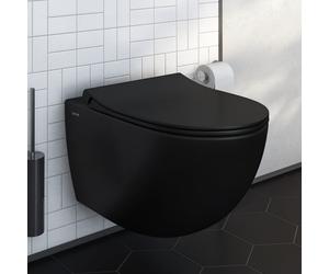 VitrA Sento WC sospeso a parete con VitrAFlush 2.0, 7748B083-0101, Sento nero opaco [WC > WC Sospesi]