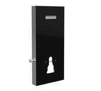 VitrA Vitrus modulo sanitario A: 114 cm, con funzione bidet, per WC sospeso, 770-5771-01, Vitrus nero/alluminio spazzolato [Elementi ad Incasso > Elementi Incasso per WC]
