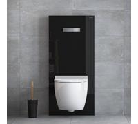 VitrA Vitrus WC sospeso, con cassetta di scarico, con VitrAFlush 2.0, 7748B003-0075+770-5761-01+120-003R409, Vitrus; Sento bianco/nero/alluminio spazzolato [WC > WC Sospesi]