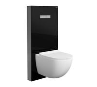 VitrA Vitrus WC sospeso, con cassetta di scarico, con VitrAFlush 2.0, 7748B403-0075+770-5761-01+120-003R409, Vitrus; Sento bianco/nero/alluminio spazzolato [WC > WC Sospesi]