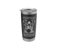 Vitruviano Batterista Percussioni Leonardo Da Vinci Batteria Vintage Bicchiere termico in acciaio inox doppia parete