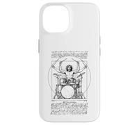Vitruviano Batterista Percussioni Leonardo Da Vinci Batteria Vintage Custodia per iPhone 14
